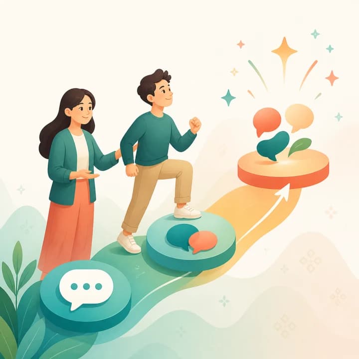 A teacher supporting a learner as their confidence grows
