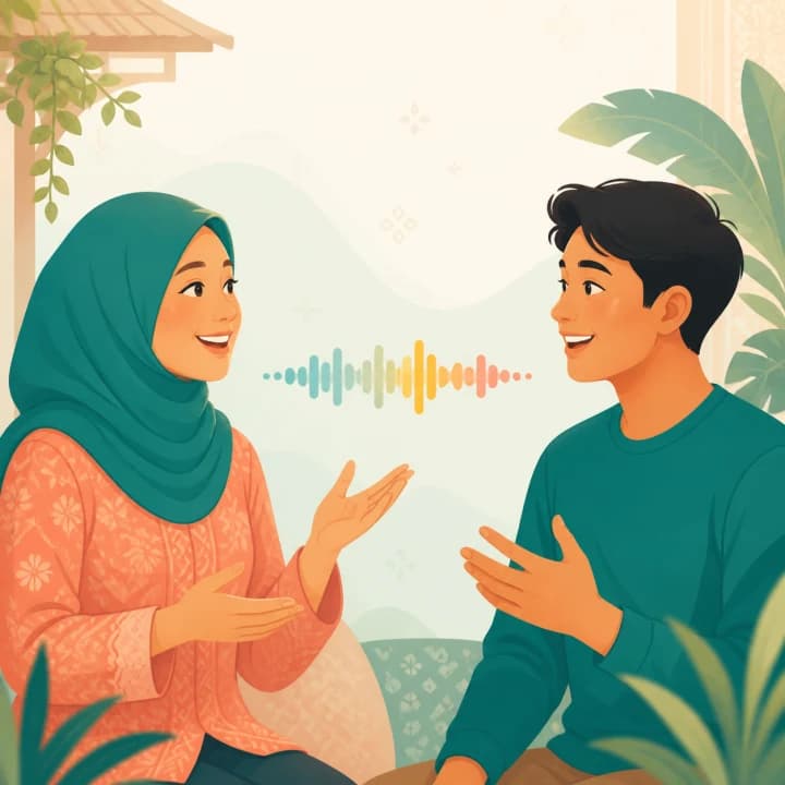 An Indonesian tutor and learner enjoying a live conversation